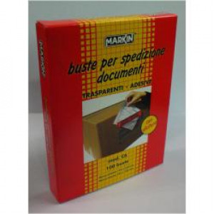 MARKIN C6 - 100 BUSTE ADESIVE PER SPEDIZIONE DOCUMENTI 165X122 MM. C  ON DICITURE