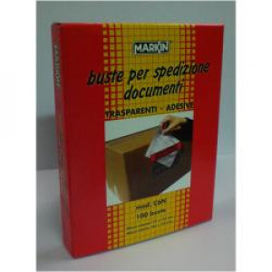 MARKIN C6N - 100 BUSTE ADESIVE PER SPEDIZIONE DOCUMENTI 165X122 MM.   NEUTRE