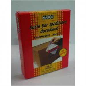 MARKIN C7 - 100 BUSTE ADESIVE PER SPEDIZIONE DOCUMENTI 113X90 MM.     CO