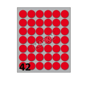 CF420 ETICHETTE RODONDE 18MM ROSSO
