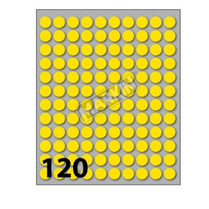 CF1200 ETICHETTE ROTOND 10MM GIALLO