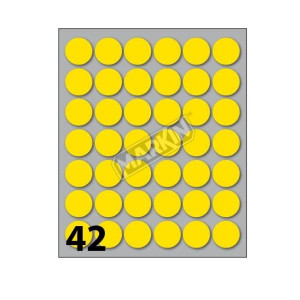 CF420 ETICHETTE ROTONDE 18MM GIALLO