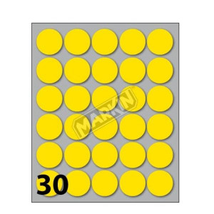 CF300 ETICHETTE ROTONDE 22MM GIALLO