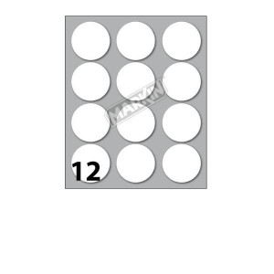 CF120 ETICHETTE ROTONDE 34MM BIANCO