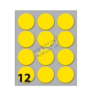 CF120 ETICHETTE ROTONDE 34MM GIALLO