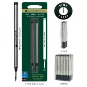 Blister 2 refill per roller Montblanc nero punta fine
