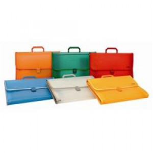 VALIGETTA P/DOCUMENTI-DISEGNI F.TO E/A 39X27X3 CM IN PPL  6 COLORI    ASSORTITI  AZZURRO  VERDE  ROSSO  TRASPARENTE  GIALLO  ARANCIO
