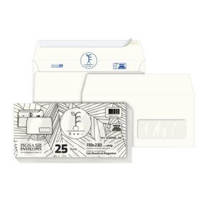 Pak. 25 - Busta  KAMI Strip  100gr. T.C.B. - con Finestra 40 x 100
