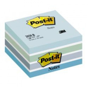Cubi Post-it  Pastello 2028-B -  - 76x76 mm  Fg. 450  azzurro pastello  blu smeraldo  blu cielo  blu ultra  bianco (x3)  (Conf. 1)