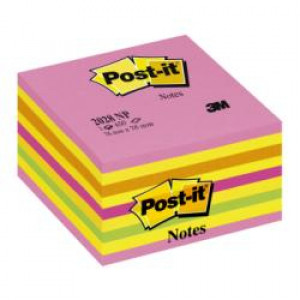 Cubi Post-it  Neon 2028 NP-  - 76x76 mm  Fg. 450  colori  rosa neon (x2)  giallo neon (x4)  arancio neon  rosa ultra  verde neon (Conf. 1)