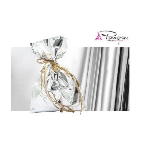 CF25 BUSTE ARGENTO+ARGENTO NEUTRO 40X60 BUSTE REGALO METAL TINTA UNITA ARGENTO