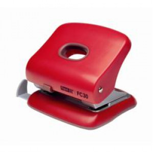 Perforatore FC30 rosso-- Fg.30  impugnatura e base in ABS rinforzato  struttura in metallo  contenitore coriandoli integrato (Conf.Box)