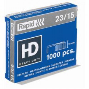 Punti  Blue 23 -- 15 mm zincati 1M  80-120 Fogli  per le cucitrici  HD alti spessori (Box 1000 pz)