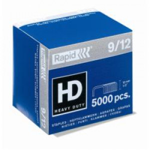 Punti per alti spessori 9 -- 12 mm zincati  10-40 Fogli  usati per le cucitrici  HD alti spessori (conf.5000)