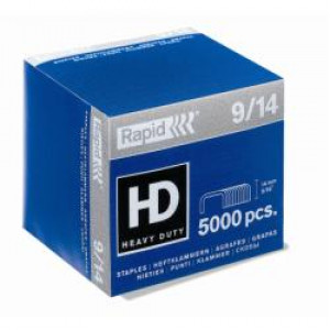 Punti  9 -- 14 mm zincati 5M  80-110 Fogli  usati per cucitrici  HD alti spessori (conf.5000)