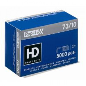Punti  73 -- 10 mm zincati  a filo largo per materiali duri e spessi  usati dalla cucitrice a pinza HD31 (Scatola 5000 pz)