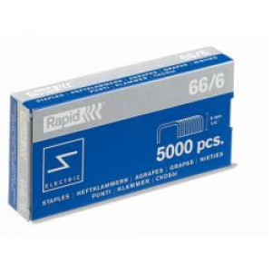 Punti  66 -- 6 mm ring zincati 5M  2-20 Fogli  usati nella maggior parte delle cucitricielettriche  (Box 5000 pz)