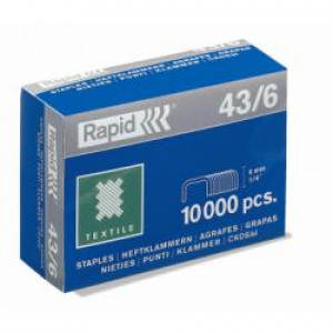 Punti  43 -- 8 mm zincati 10M  punti a filo fine per tessuti  usati dalla cucitrice a pinza K1 tx (Box 10.000 pz)