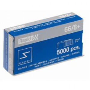 Punti  66 -- 8  mm zincati 5M  10-50 Fogli  usati nella maggior parte delle cucitricielettriche  (Box 5000 pz)