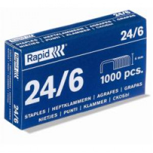 Punti  Blue 24 -- 6 mm zincati 1M  2-20 Fogli  i maggiormente utilizzati per le cucitrici da scrivania (Box 1000 pz)
