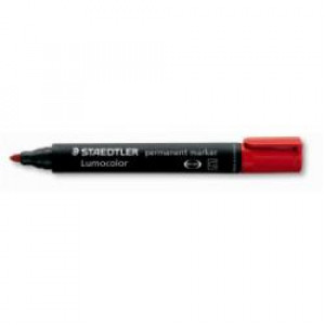 Marcatore Lumocolor Permanent colore rosso  punta tonda c.a. 2 mm dry safe inchistro subito asciutto  (conf.10)