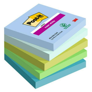 Foglietti Post-it  Super Sticky  76 mm x 76 mm   5 blocchetti da 90 fogli  Oasis