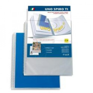 PORTALISTINI CON SPIRALE IN METALLO PASSO 3 1 IN PP BUCCIA CON COPERTINA E RETRO PERSONALIZZABILI SPIRO UNO TI 22X30 50 BUSTE