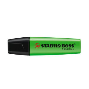 Evidenziatore Stabilo Boss Original -Stabilo- verde  ricaricabile  di lunga durata  fuoroscente universale (conf.10)