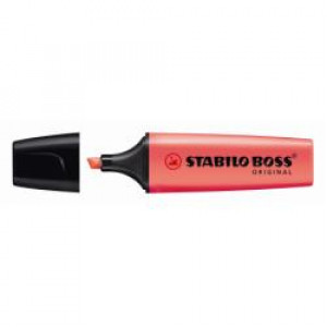 Evidenziatore Stabilo Boss Original -Stabilo- rosso ricaricabile  di lunga durata  fuoroscente universale (conf.10)