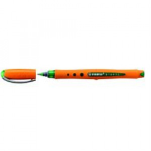 Stabilo bionic worker medio roller verde ergonomico  fusto gomma arancione con clip in metallo  scrittura scorrevole  tratto 0 5mm (conf 10)