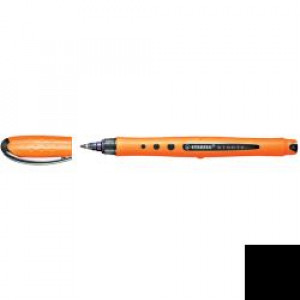 Stabilo bionic worker medio roller nero ergonomico  fusto gomma arancione   clip in metallo  scrittura scorrevole  tratto 0 5mm (conf 10)