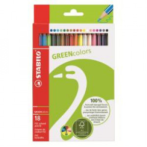 STABILO GREENCOLORS MATITA COLORATA-SCAT.CART.CON 18 PZ.ASS.