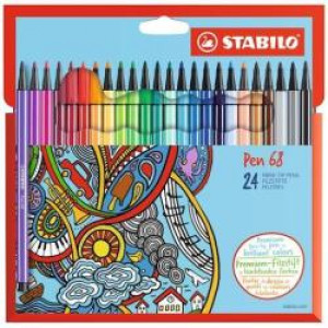 STABILO Pen 68 astuccio in cartone  24 colori NEW