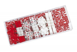 SCATOLA CARTA REGALO NATALE 3FG 70X100 6 STELLE ADESIVE E 6 MATASSINE NASTRO FANTASIA