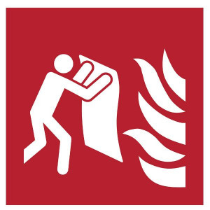 CARTELLO COPERTA ANTINCENDIO - 200X200MM