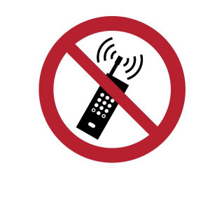 CARTELLO DIVIETO USO DI TELEFONI CELLULARI - DIAM 200MM