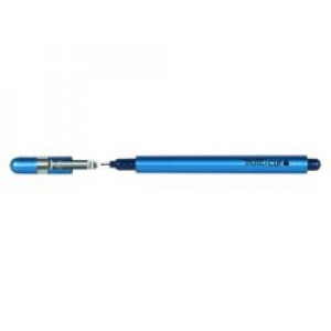 Tratto Clip blu punta 0 8 mm  tratto 0 3 mm  indeformabile  inchiostro base d acqua  tubetto di sostegno/clip acciaio inox (conf.12)