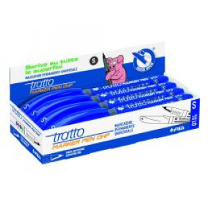 ASTUCCIO 8 PZ TRATTO CD MARK OHP BLU P/SUPERFINE 0 8 MM  TRATTO 0 3 M M  PERMANENTE  PER TUTTE LE SUPERFICI (CD E DVD)