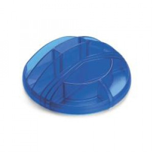 Vaschetta Multimedia organizer da scrivania blu trasparente -- 20-h 7 5  adatta per CD  ZIP disk  USB  cellulare e cancelleria