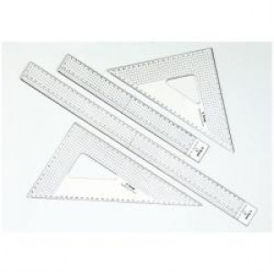 Riga Grafica 50 cm -- in plexi cristall da mm 3 con millimetratura su ogni lato  profilo in acciaio
