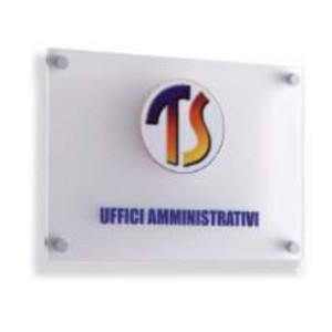 TARGA A PARETE FORMATO A4 IN ACRILICO BISATINATO 4 FORI CON SUPPORTI
