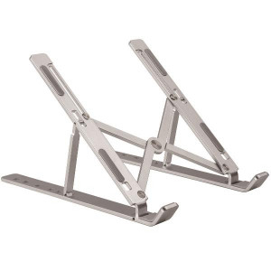 FOLDABLE ALUMINUM LAPTOP COOLING STAND  SUITABLE FOR LAPTOPS UP TO    15.6"; 6 LEVELS OF ADJUSTABLE HEIGHT FOR PERFECT ERGONOMIC