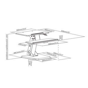 POSTAZIONE PC/MONITOR/TASTIERA ERGONOMICA REGOLABILE IN ALTEZZA