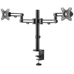 Staffa per due monitor con montaggio su scrivania - Articolabile -Altezza regolabile - Alluminio (ARMDUAL3)