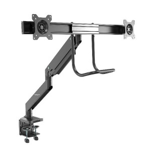 Supporto per doppio monitor - Regolazione altezza sincronizzata - Morsetto per monitor VESA da 17  a 32  (ARMSLMBARDUO)