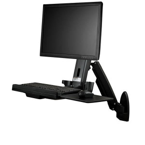 Stazione di Lavoro Sit Stand montabile a Parete - Single Monitor Disegno ergonomico fino a 24  (WALLSTS1)