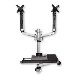 Workstation Sit-stand per Computer a Parete - Doppio Monitor - Premium Braccio doppio articolabile  (WALLSTSI2)