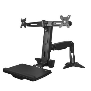 Braccio supporto per doppio Monitor Sit-Stand - 2x Monitor fino a 24  - Altezza regolabile - Scrivania (ARMSTSCP2)