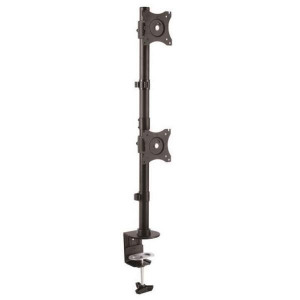 Supporto Verticale da Scrivania per 2 Monitor VESA - Base Regolabile per schermi fino a 27  in accaio robusto