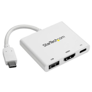 Adattatore Multifunzione USB-C a HDMI 4k con Power Delivery e porta USB-A - Bianco - Adattatore da viaggio USB Type-C a HDMI